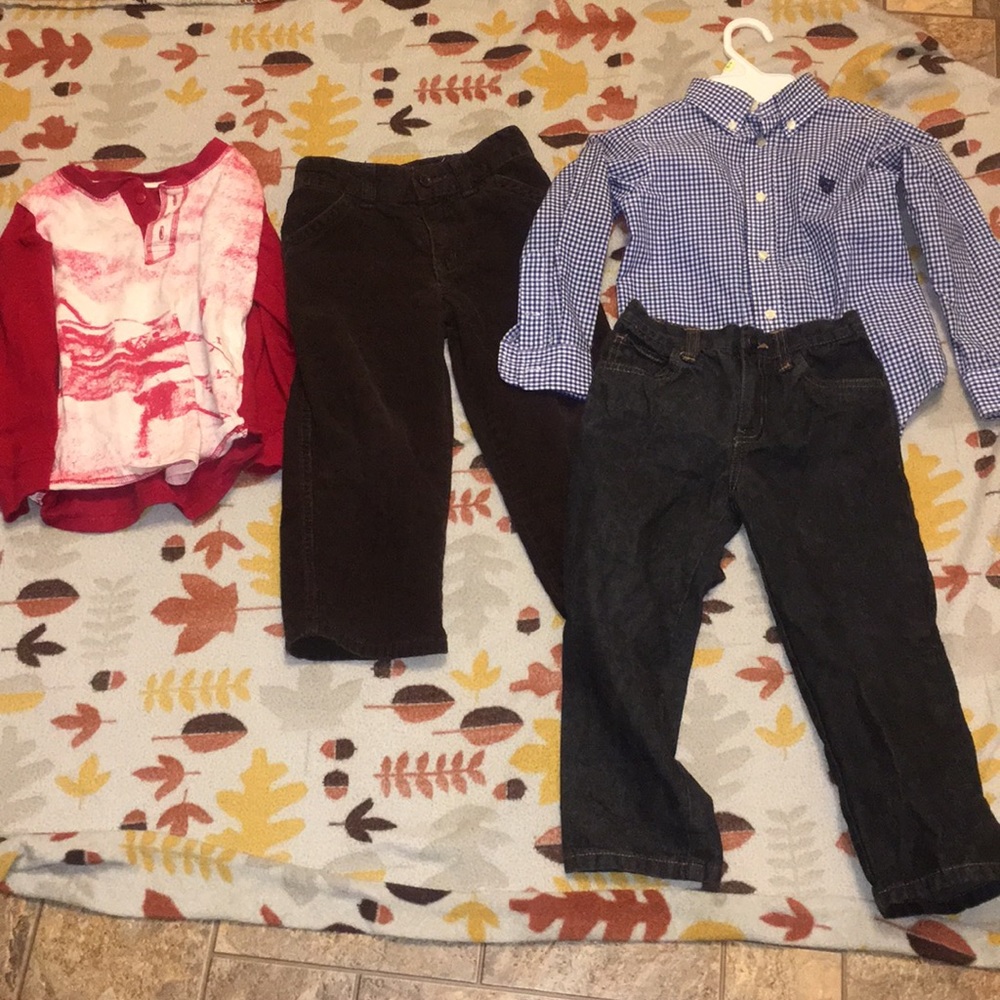 Preowned boy’s ages 4 & 5 tops & pants on sale
